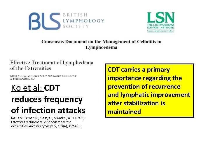 Ko et al: CDT reduces frequency of infection attacks Ko, D. S. , Lerner,