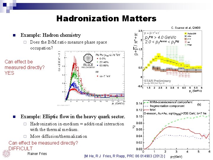 Hadronization Matters n Example: Hadron chemistry ¨ Does the B/M ratio measure phase space