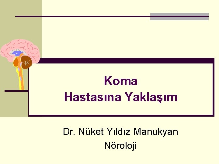 Koma Hastasına Yaklaşım Dr. Nüket Yıldız Manukyan Nöroloji 