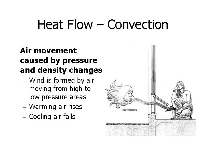 Heat Flow – Convection Air movement caused by pressure and density changes – Wind