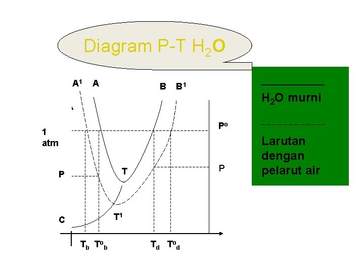 Diagram P-T H 2 O A 1 A B B 1 Po 1 atm