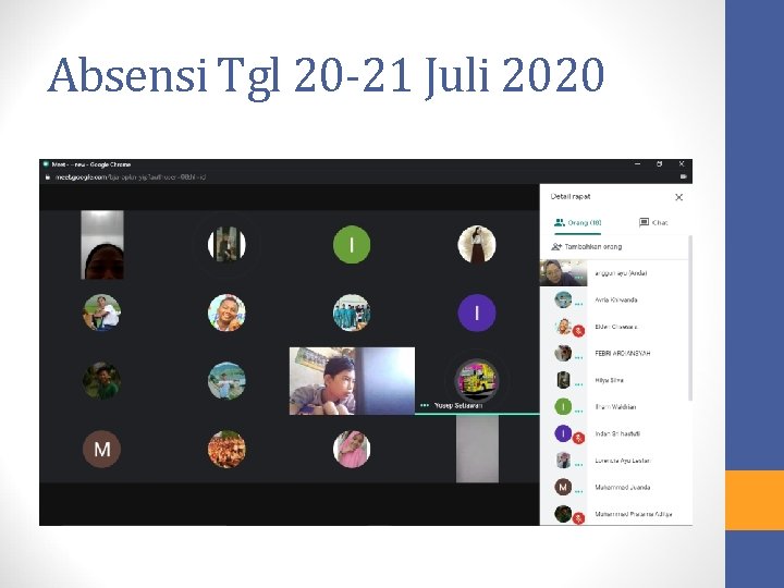Absensi Tgl 20 -21 Juli 2020 