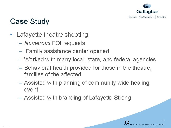 Case Study • Lafayette theatre shooting – – Numerous FOI requests Family assistance center