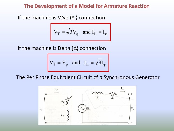 The Development of a Model for Armature Reaction If the machine is Wye (Y