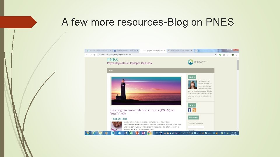 A few more resources-Blog on PNES 