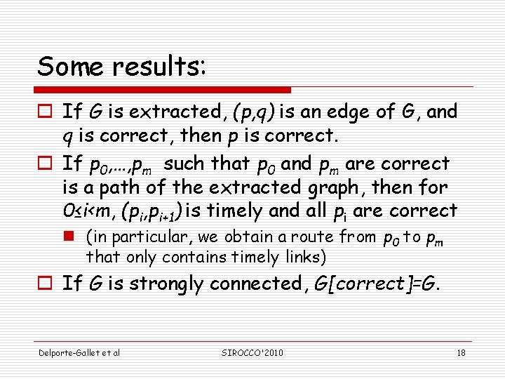 Some results: o If G is extracted, (p, q) is an edge of G,