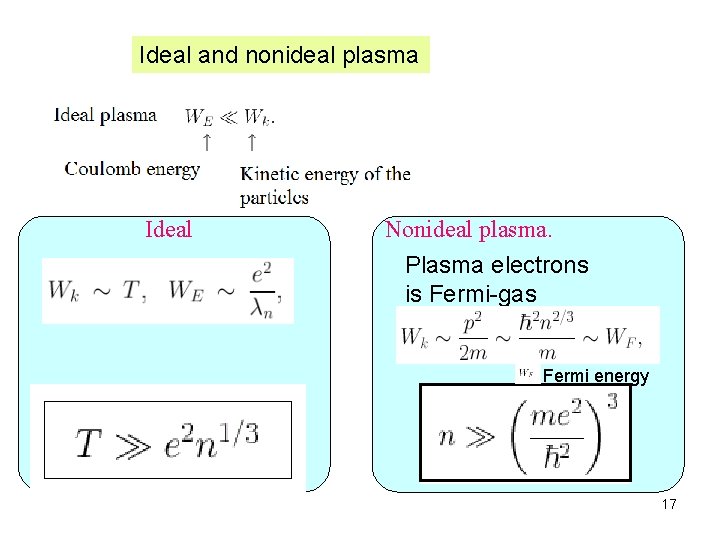 Идеальная и неидеальная плазма. Ideal and nonideal plasma Ideal Nonideal plasma. Plasma electrons is