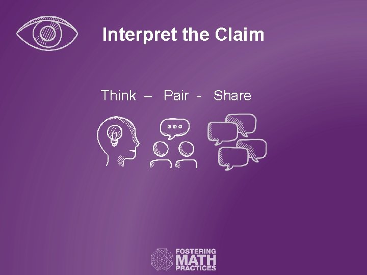 Interpret the Claim Think – Pair - Share 