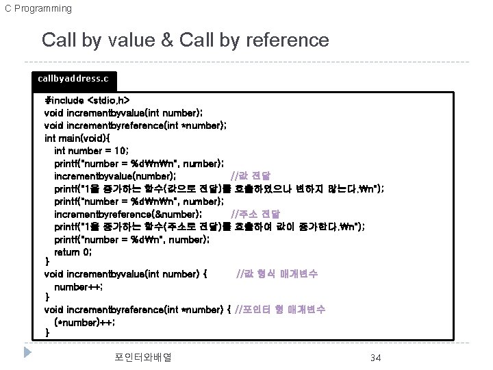 C Programming Call by value & Call by reference callbyaddress. c #include <stdio. h>