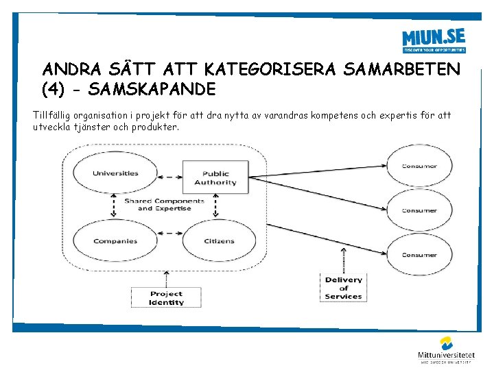 ANDRA SÄTT ATT KATEGORISERA SAMARBETEN (4) - SAMSKAPANDE Tillfällig organisation i projekt för att