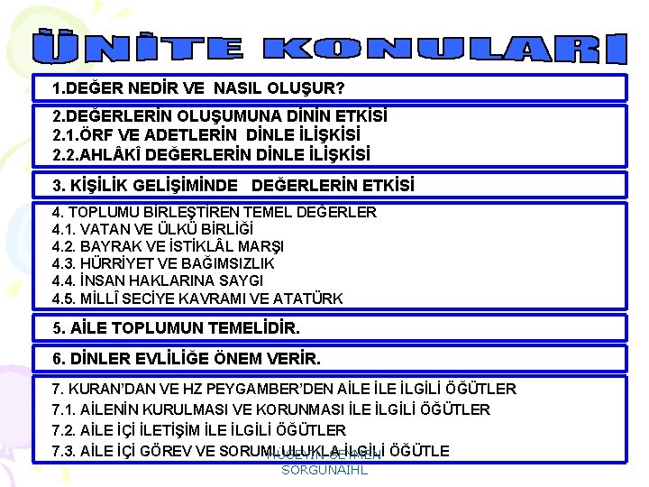 1. DEĞER NEDİR VE NASIL OLUŞUR? 2. DEĞERLERİN OLUŞUMUNA DİNİN ETKİSİ 2. 1. ÖRF