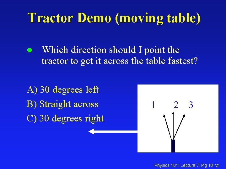 Tractor Demo (moving table) l Which direction should I point the tractor to get