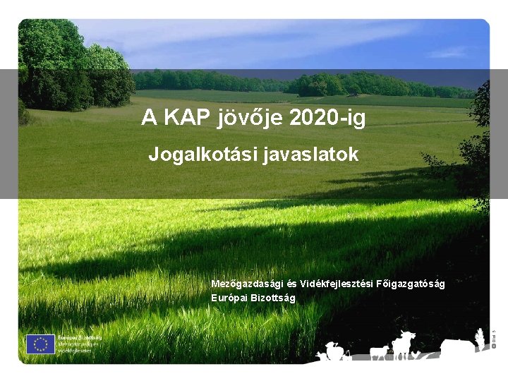 A KAP jövője 2020 -ig Jogalkotási javaslatok Ⓒ Olof S. Mezőgazdasági és Vidékfejlesztési Főigazgatóság