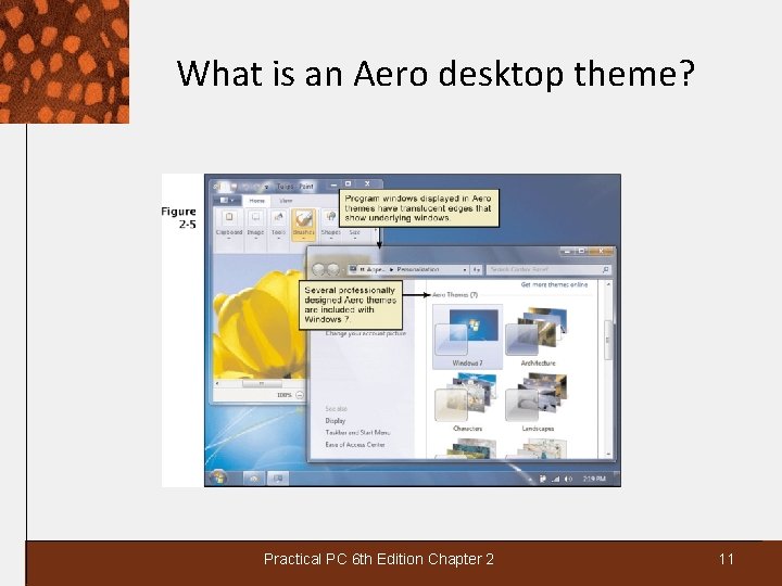 What is an Aero desktop theme? Practical PC 6 th Edition Chapter 2 11