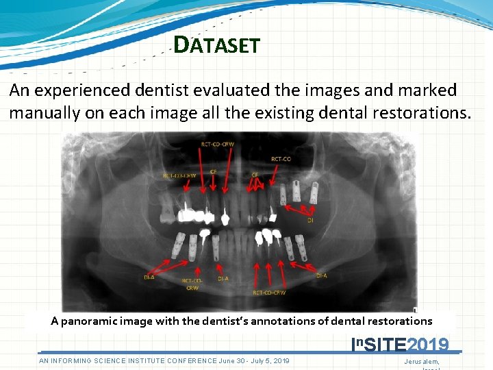 DATASET An experienced dentist evaluated the images and marked manually on each image all