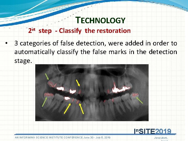 TECHNOLOGY 2 st step - Classify the restoration • 3 categories of false detection,