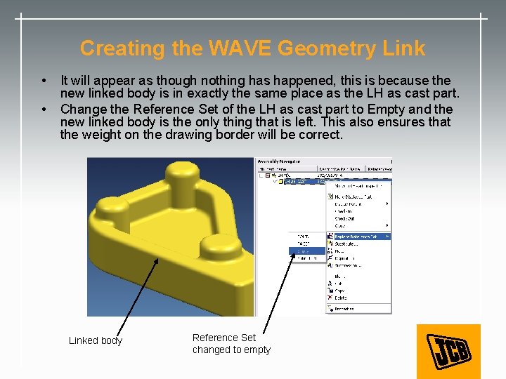 Creating the WAVE Geometry Link • • It will appear as though nothing has