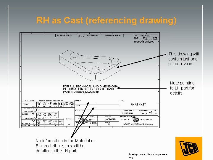 RH as Cast (referencing drawing) This drawing will contain just one pictorial view. Note