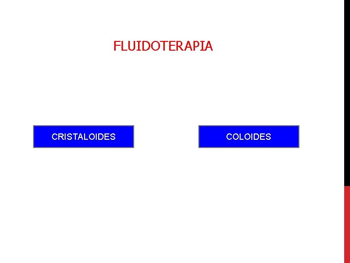FLUIDOTERAPIA CRISTALOIDES COLOIDES 