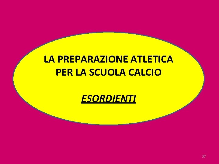 LA PREPARAZIONE ATLETICA PER LA SCUOLA CALCIO ESORDIENTI 37 