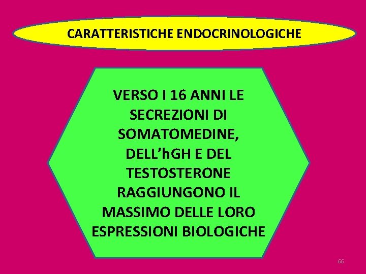 CARATTERISTICHE ENDOCRINOLOGICHE VERSO I 16 ANNI LE SECREZIONI DI SOMATOMEDINE, DELL’h. GH E DEL