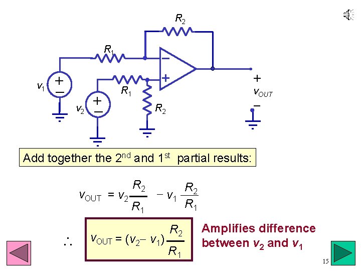 R 2 R 1 v 1 +_ v 2 +_ + R 1 v.