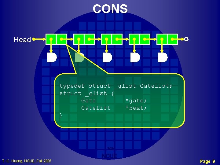CONS Head typedef struct _glist Gate. List; struct _glist { Gate *gate; Gate. List