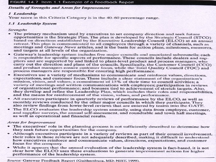 Externally Validating the Quality System • Figure 14. 7 Item 1. 1 example of