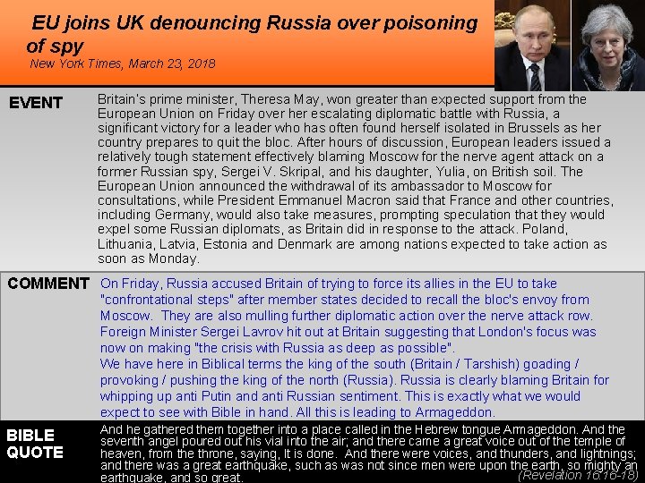 EU joins UK denouncing Russia over poisoning of spy New York Times, March 23,