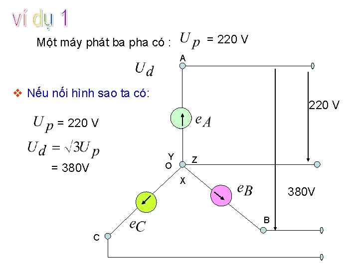 = 220 V Một máy phát ba pha có : A v Nếu nối = 220 V Một máy phát ba pha có : A v Nếu nối