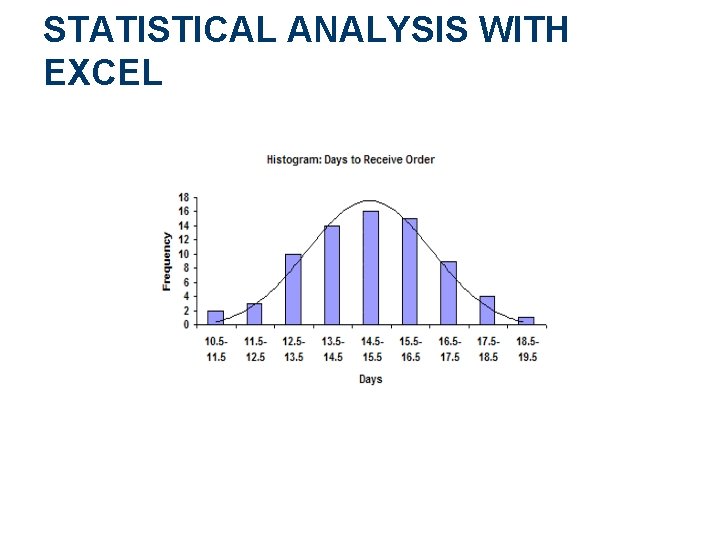 STATISTICAL ANALYSIS WITH EXCEL 
