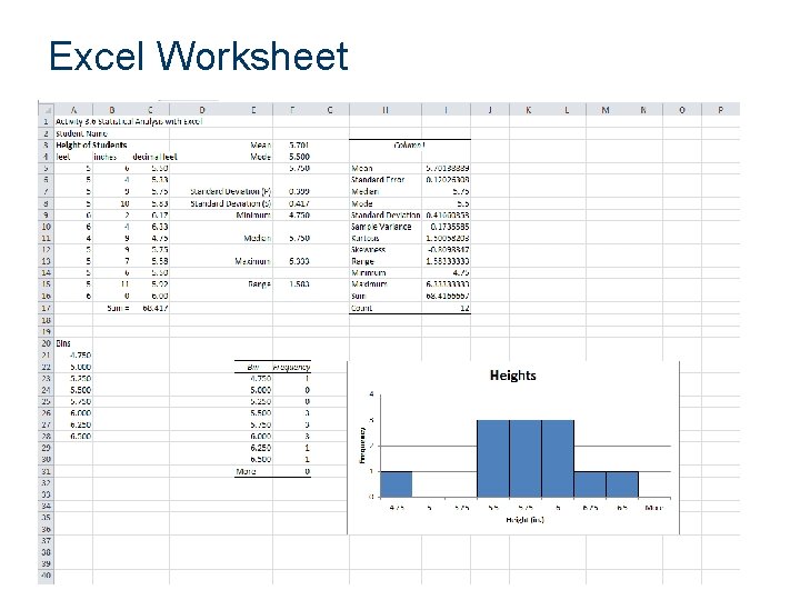 Excel Worksheet 