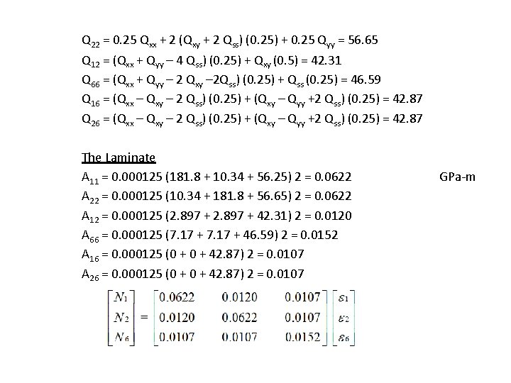 Q 22 = 0. 25 Qxx + 2 (Qxy + 2 Qss) (0. 25)
