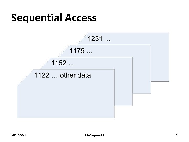 Sequential Access MK - SOD 1 File Sequential 3 