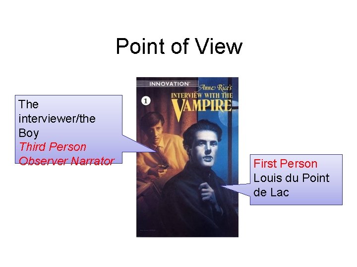 Point of View The interviewer/the Boy Third Person Observer Narrator First Person Louis du Point of View The interviewer/the Boy Third Person Observer Narrator First Person Louis du