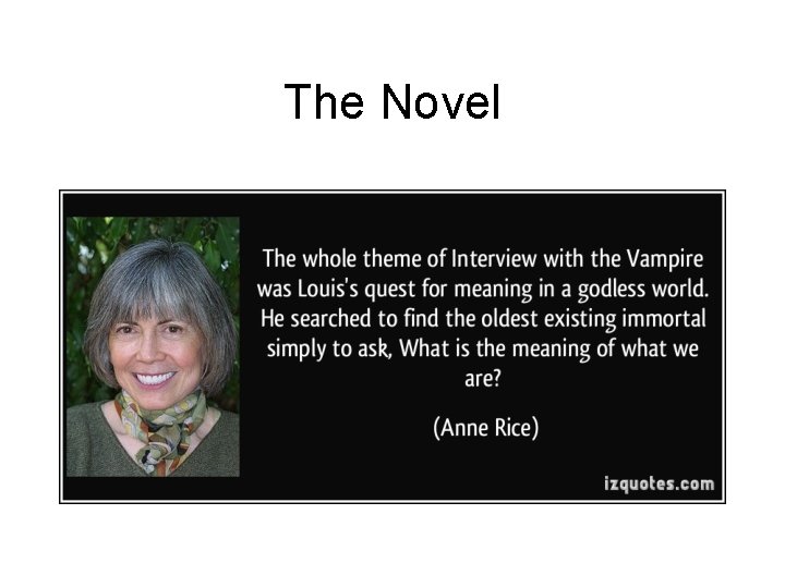 The Novel The Novel