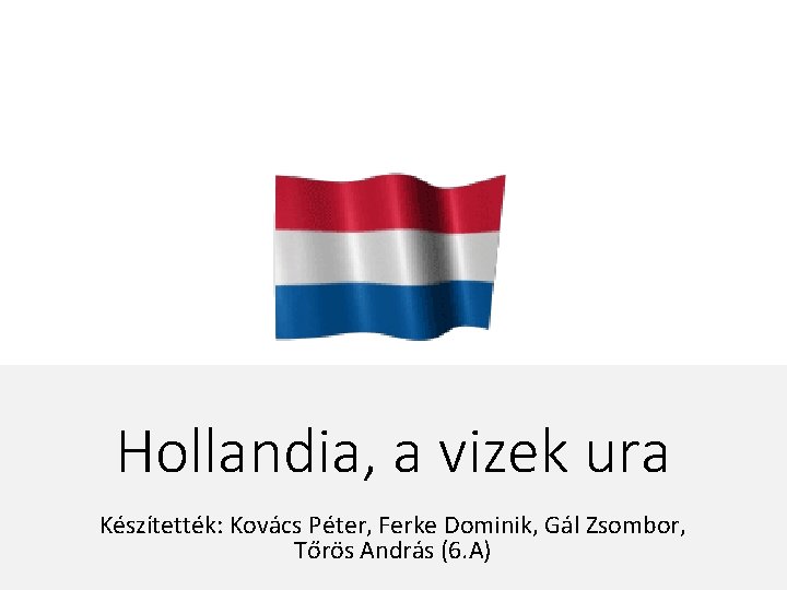 Hollandia, a vizek ura Készítették: Kovács Péter, Ferke Dominik, Gál Zsombor, Tőrös András (6.