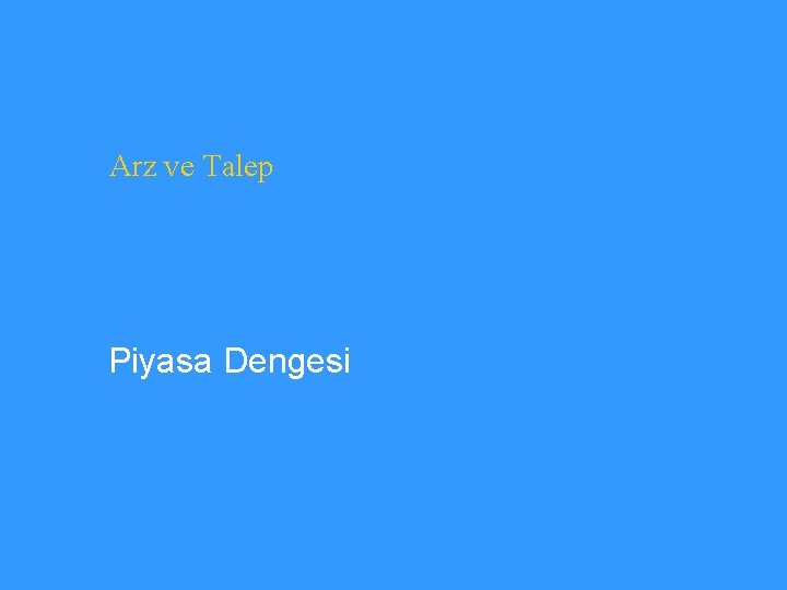 Arz ve Talep Piyasa Dengesi 