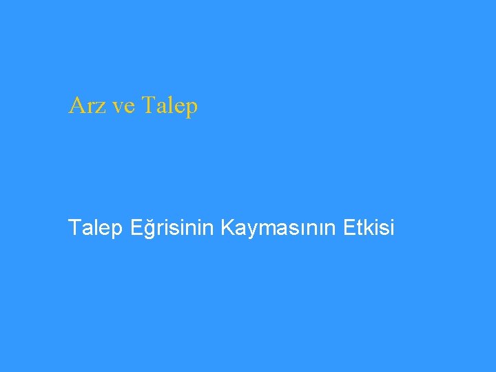 Arz ve Talep Eğrisinin Kaymasının Etkisi 