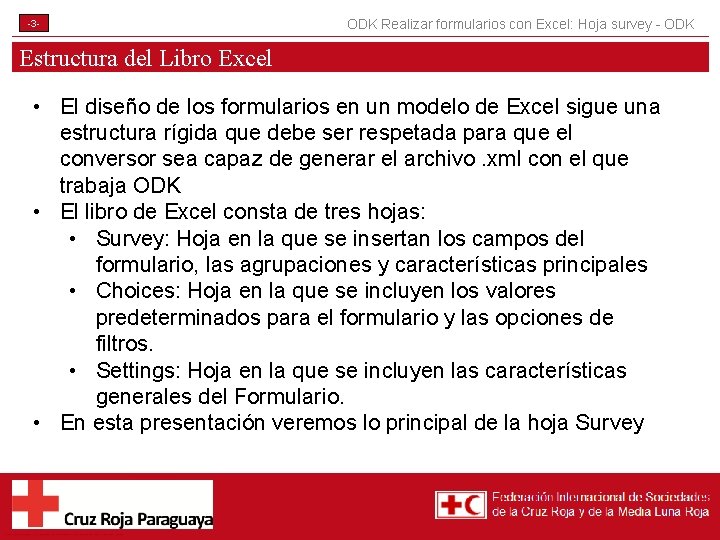 -3 - ODK Realizar formularios con Excel: Hoja survey - ODK Estructura del Libro