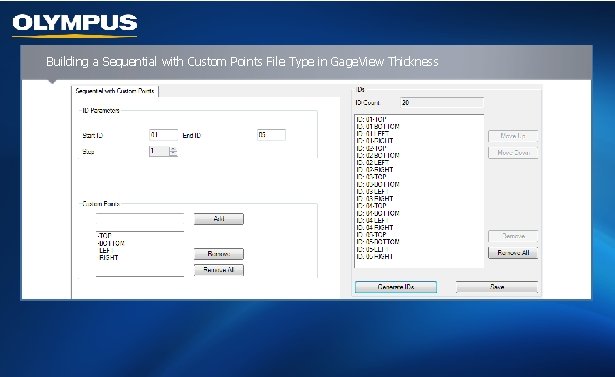 Building a Sequential with Custom Points File Type in Gage. View Thickness 