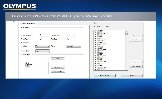Building a 2 D Grid with Custom Points File Type in Gage. View Thickness