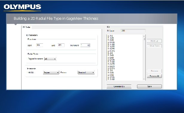 Building a 2 D Radial File Type in Gage. View Thickness 