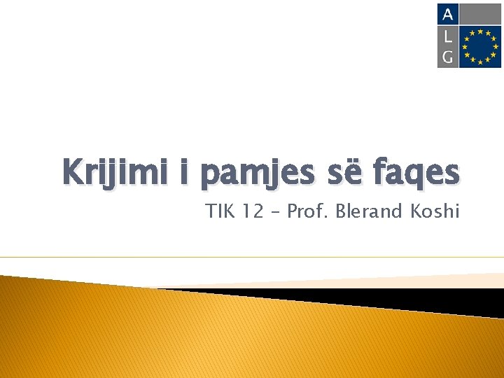 Krijimi i pamjes së faqes TIK 12 – Prof. Blerand Koshi 