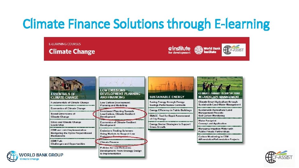 Climate Finance Solutions through E-learning 