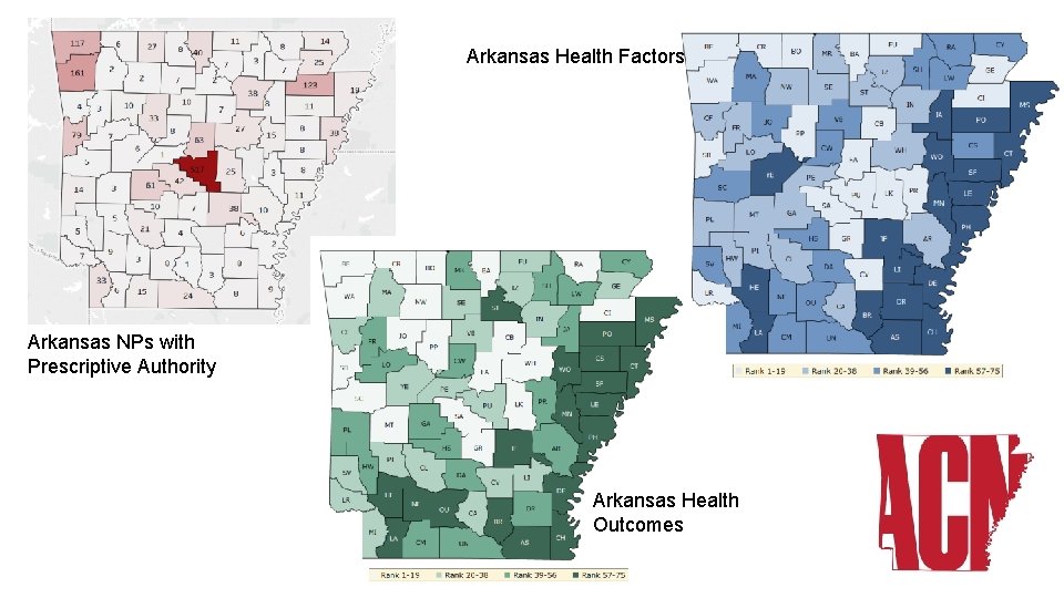 Arkansas Health Factors Arkansas NPs with Prescriptive Authority Arkansas Health Outcomes 