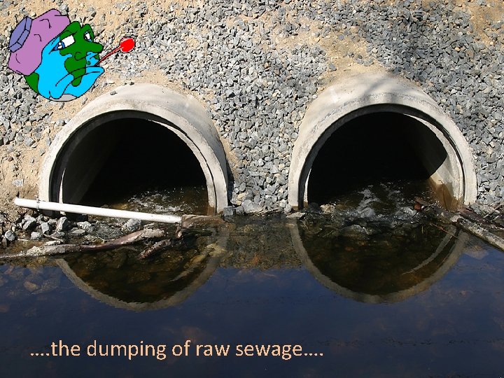 …. the dumping of raw sewage…. 