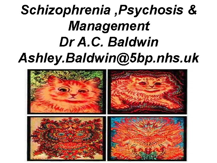 Schizophrenia , Psychosis & Management Dr A. C. Baldwin Ashley. Baldwin@5 bp. nhs. uk