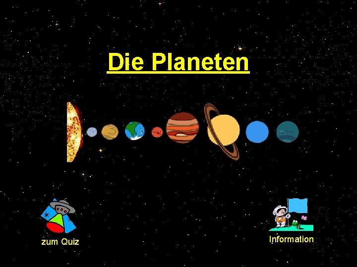 Die Planeten zum Quiz Information 