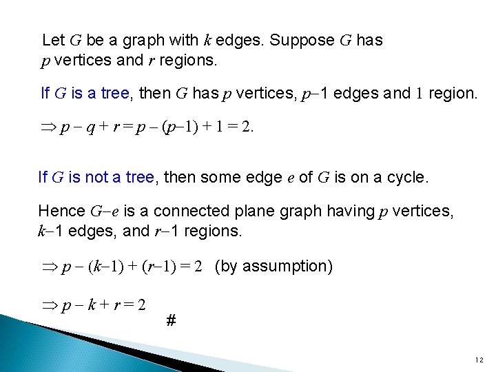 Let G be a graph with k edges. Suppose G has p vertices and